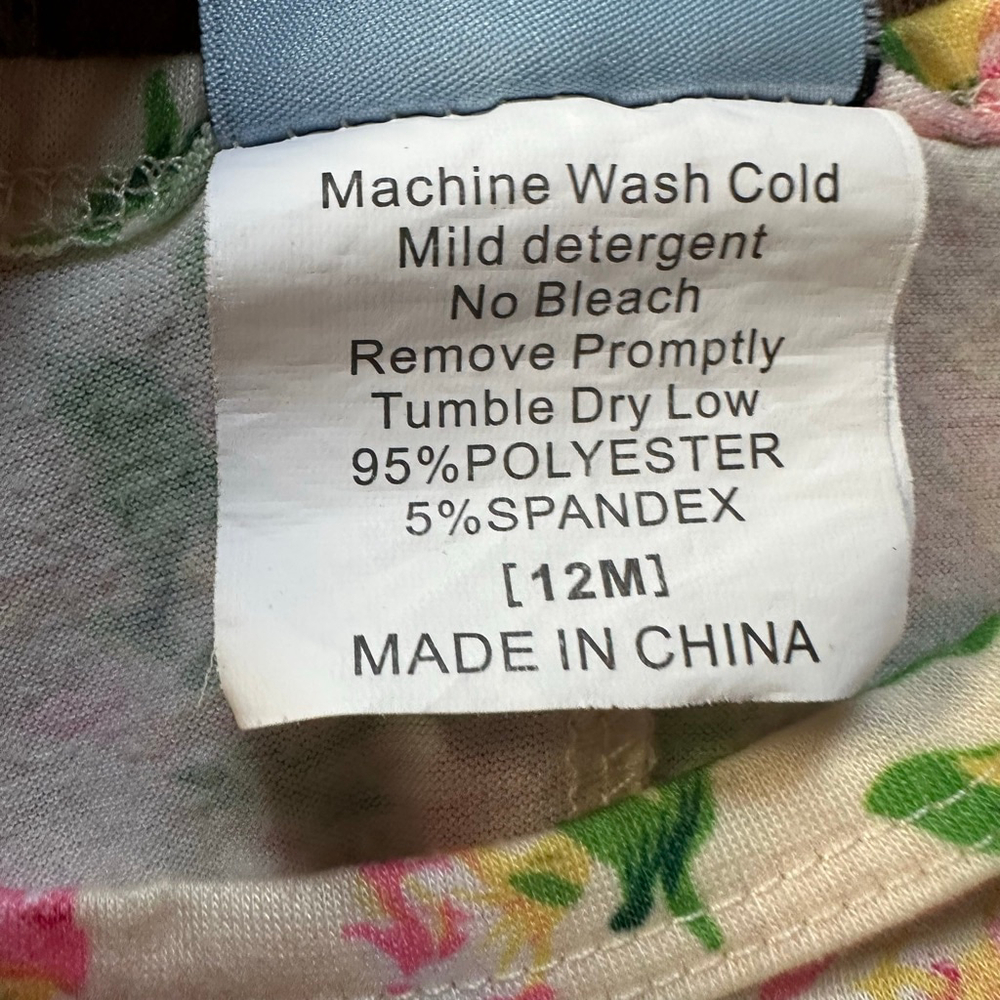 Baby Three Sisters Floral Ruffle Jumpsuit Romper 12 Months White Pink - Picture 6 of 14